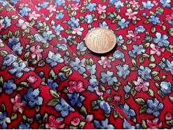 Cotton Red Pink & Blue Floral 47