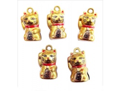 Lucky Chinese Gold Cat Bells x 2 
